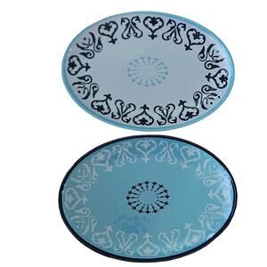 Set of Two Decorative Serving Platters